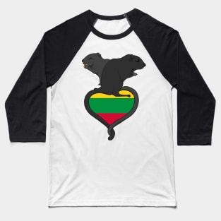 Gerbil Lithuania (dark) Baseball T-Shirt